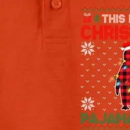 This Is My Christmas Lights Pajama Penguin Xmas Plaid Gift Dry Zone Grid Performance Polo