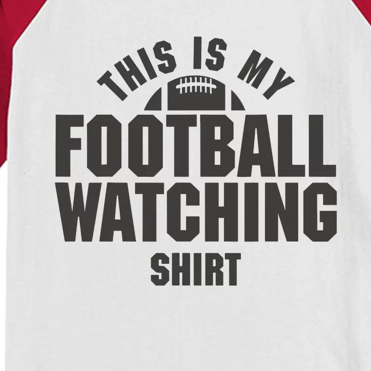 This Is My Football Watching Graphic Kids Colorblock Raglan Jersey