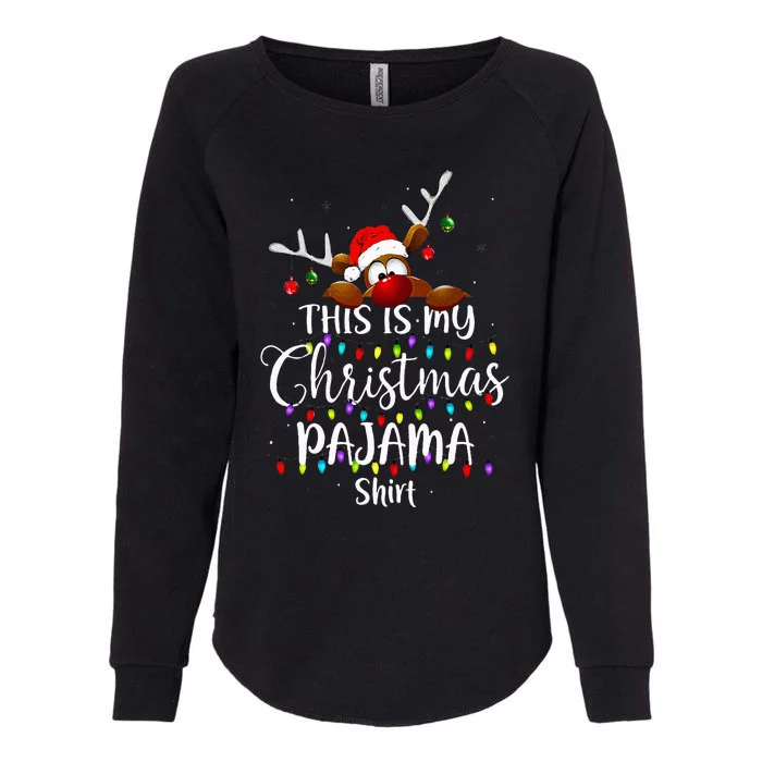 This Is My Christmas Pajama Xmas Lights Funny Holiday Womens California Wash Sweatshirt