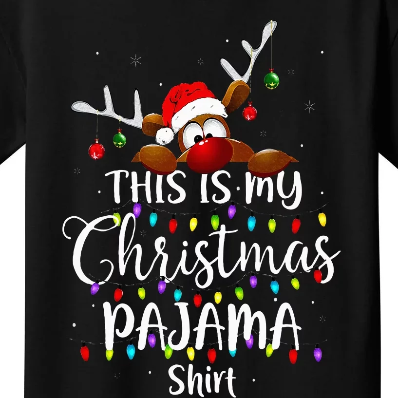 This Is My Christmas Pajama Xmas Lights Funny Holiday Kids T-Shirt