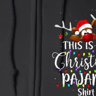 This Is My Christmas Pajama Xmas Lights Funny Holiday Full Zip Hoodie