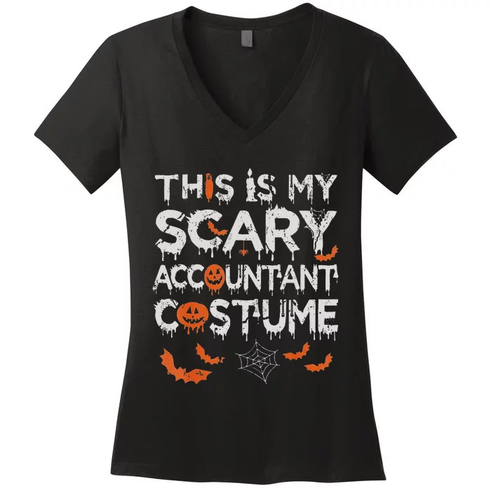 This Is My Scary Accountant Costume Funny Halloween Women's V-Neck T-Shirt