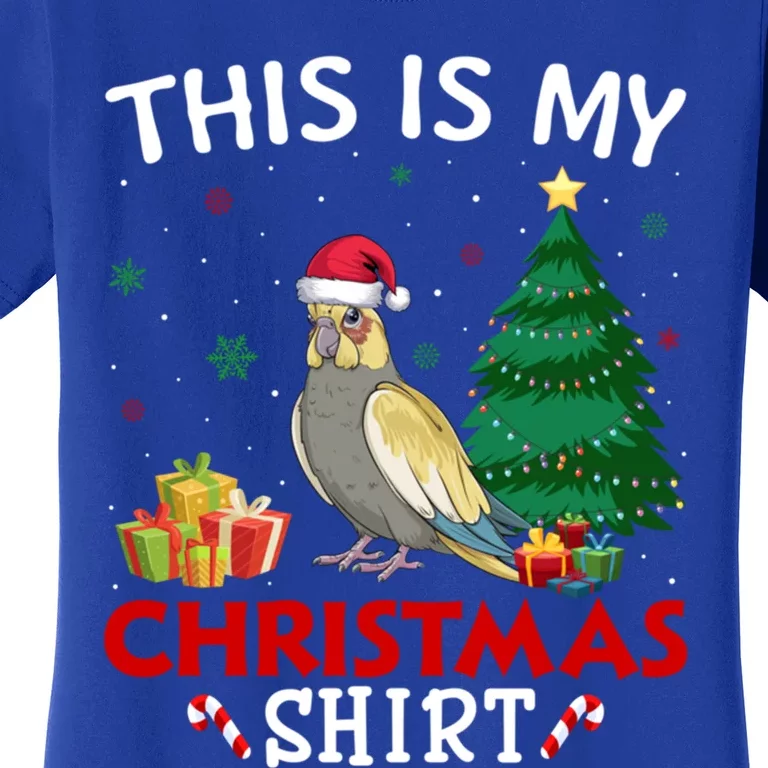 This Is My Cockatiels Santa Hat Christmas Pajama Cute Gift Women's T-Shirt