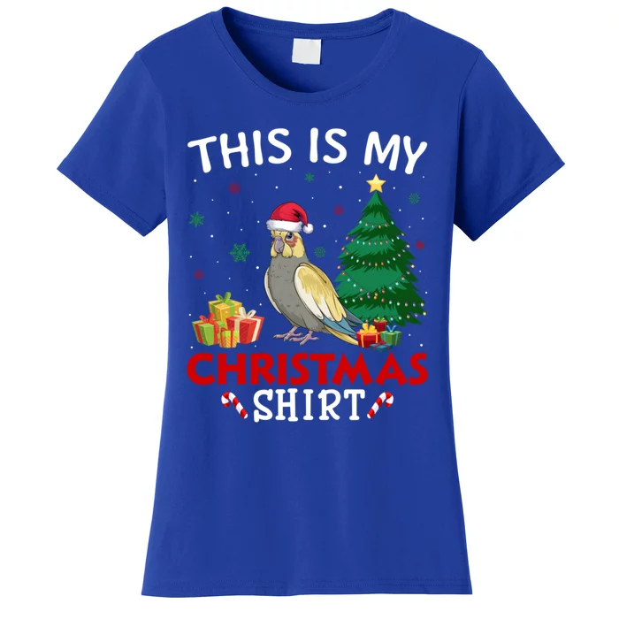 This Is My Cockatiels Santa Hat Christmas Pajama Cute Gift Women's T-Shirt