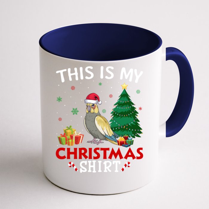 This Is My Cockatiels Santa Hat Christmas Pajama Cute Gift Front & Back Coffee Mug