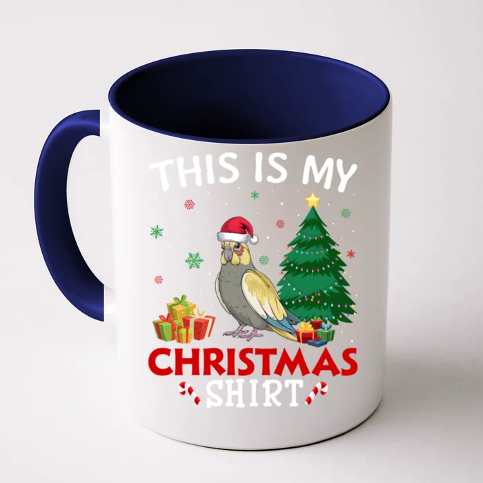 This Is My Cockatiels Santa Hat Christmas Pajama Cute Gift Front & Back Coffee Mug