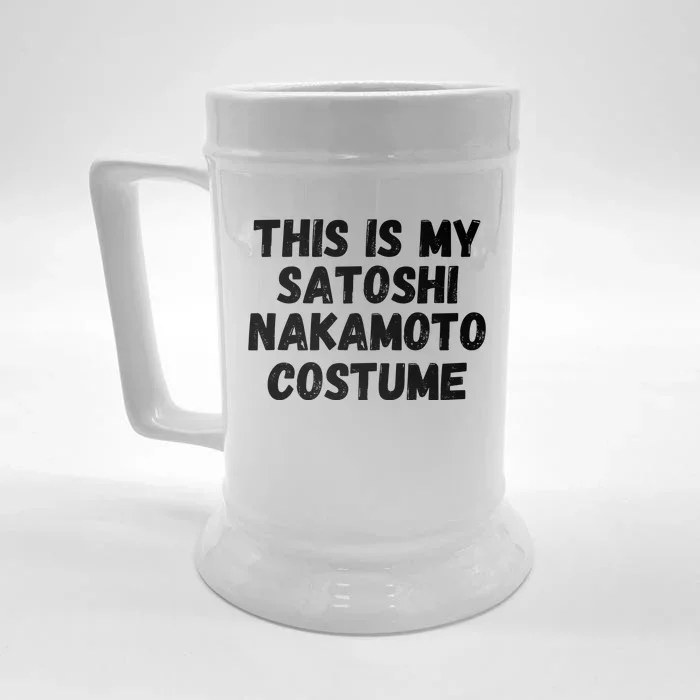 This Is My Satoshi Costume, Satoshi Nakamoto, Bitcoin, Cryptocurrency Front & Back Beer Stein