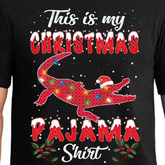 This Is My Alligator Christmas Pajamas Xmas Lights Family Gift Pajama Set