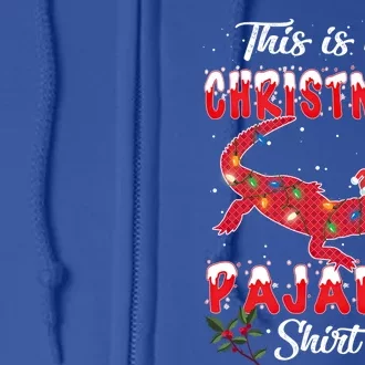 This Is My Alligator Christmas Pajamas Xmas Lights Family Gift Full Zip Hoodie