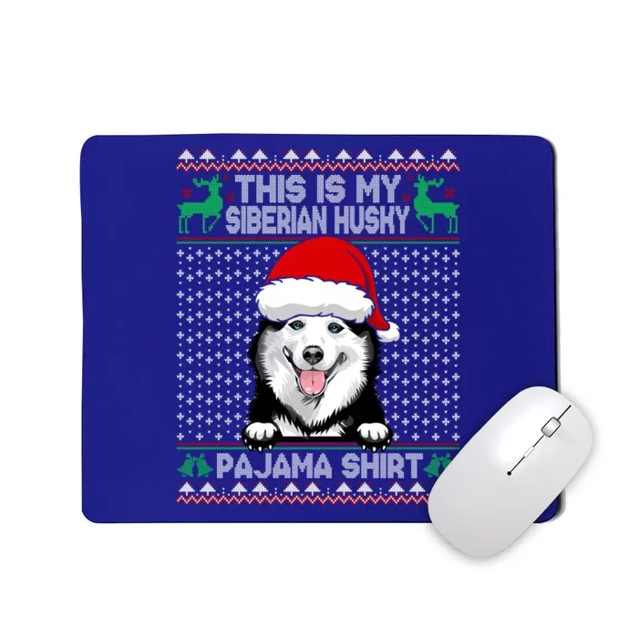 This Is My Siberian Husky Dog Pajama Gift Xmas Santa Hat Gift Mousepad