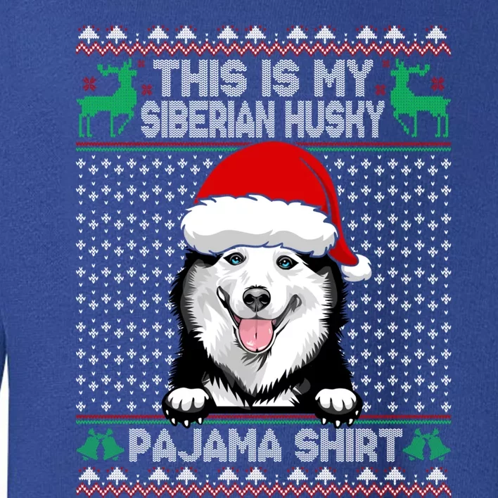 This Is My Siberian Husky Dog Pajama Gift Xmas Santa Hat Gift Toddler Sweatshirt