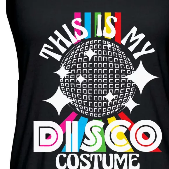 This Is My Disco Costume 1970s Funky Party 70s Groove Ladies Essential Flowy Tank