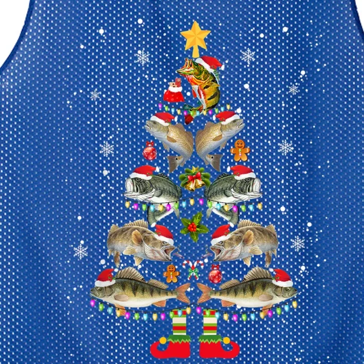 This Is My Christmas Merry Fishmas Fishing Cool Gift Mesh Reversible Basketball Jersey Tank