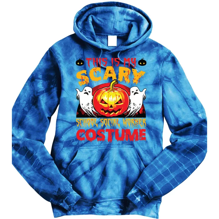 This Is My Scary School Social Worker Costume Halloween Tie Dye Hoodie