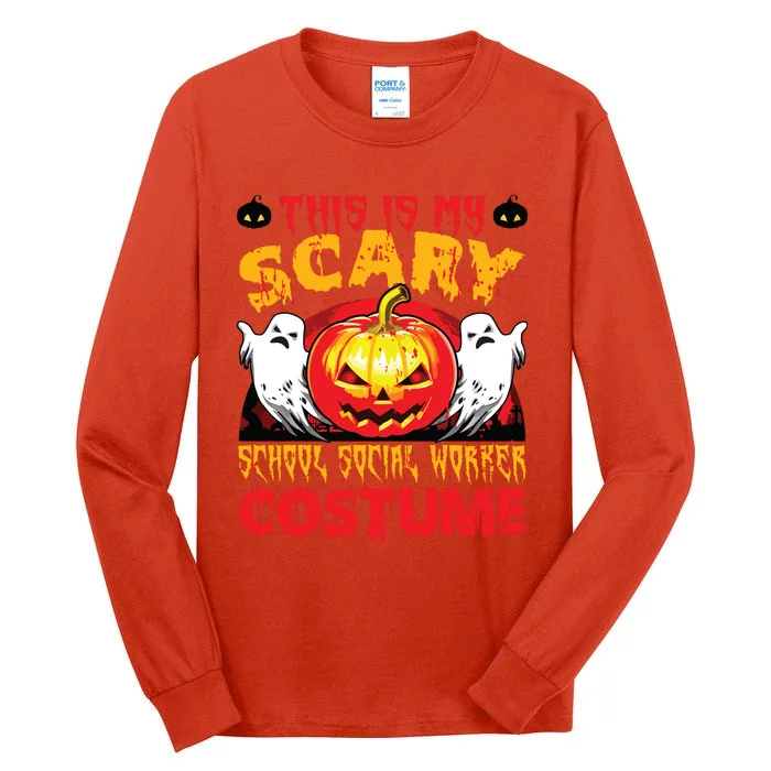 This Is My Scary School Social Worker Costume Halloween Tall Long Sleeve T-Shirt