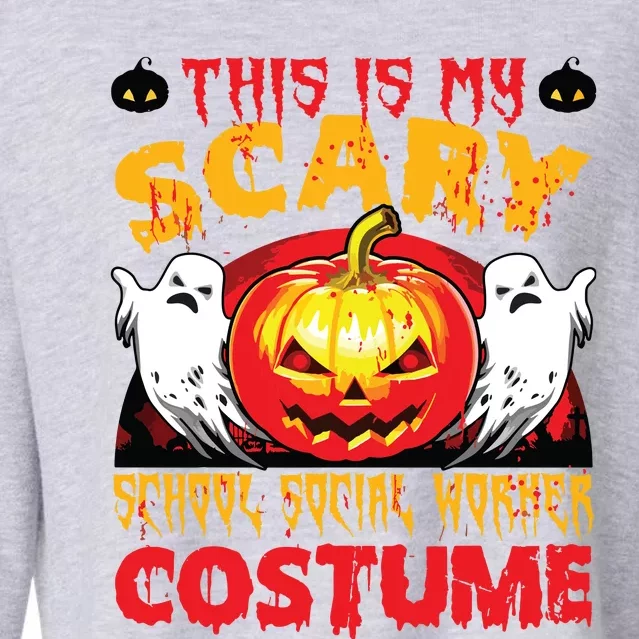 This Is My Scary School Social Worker Costume Halloween Cropped Pullover Crew