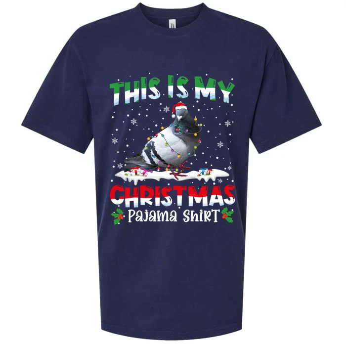 This Is My Christmas Pajama Great Gift Cute Pigeon Animals Gift Sueded Cloud Jersey T-Shirt