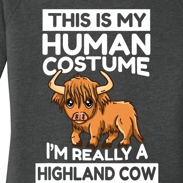 This Is My Human Costume IM Really A Highland Cow Women's Perfect Tri Tunic Long Sleeve Shirt