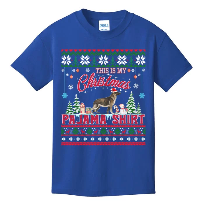 This Is My Christmas Pajama Ger Shepherd Ugly Sweater Funny Gift Kids T-Shirt