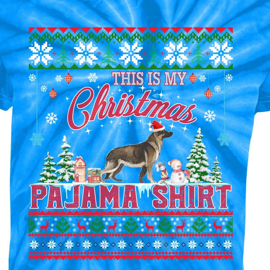 This Is My Christmas Pajama Ger Shepherd Ugly Sweater Funny Gift Kids Tie-Dye T-Shirt