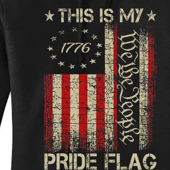 This Is My Pride Flag Usa American Patriotic 4th Of July Women's Pullover Hoodie