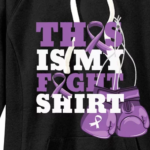 This Is My Fight Alzheimer Fighter Support Strong Women's Fleece Hoodie