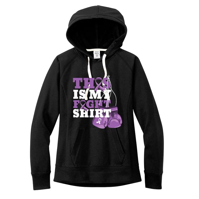 This Is My Fight Alzheimer Fighter Support Strong Women's Fleece Hoodie