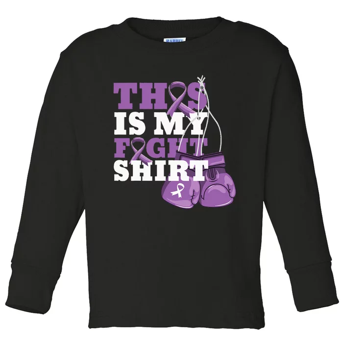 This Is My Fight Alzheimer Fighter Support Strong Toddler Long Sleeve Shirt