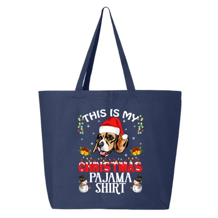 This Is My Christmas Pajama Meaningful Gift Beagle Dog Santa Hat Funny Gift 25L Jumbo Tote