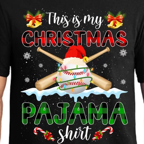 This Is My Christmas Pajama Santa Baseball Xmas Gift Pajama Set