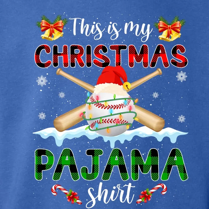 This Is My Christmas Pajama Santa Baseball Xmas Gift Toddler Hoodie