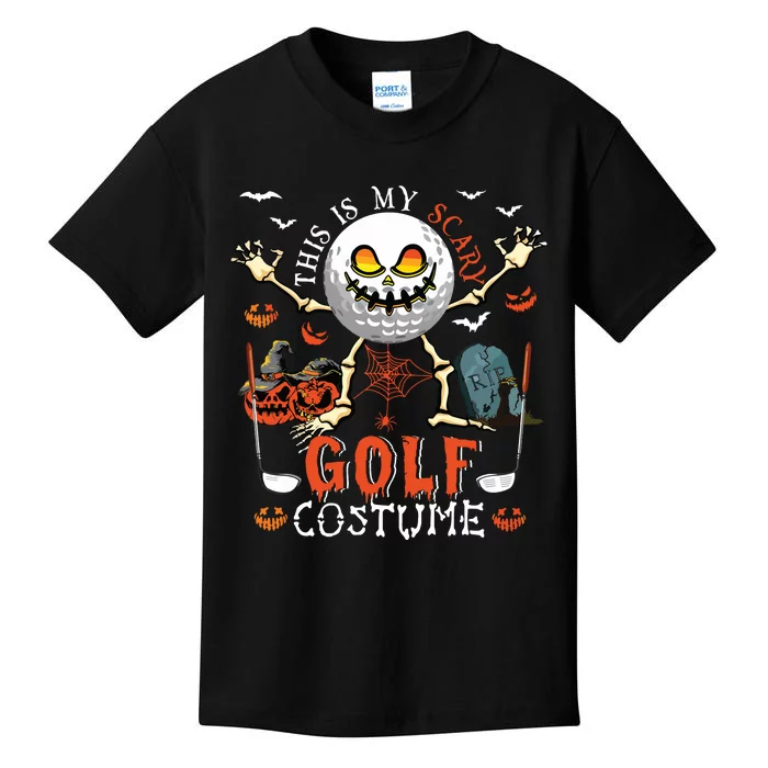 This Is My Scary Golf Costume Halloween Skeleton Lover Kids T-Shirt