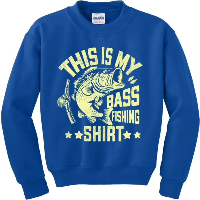 This Is My Bass Fishing Gift Bass Fishing Cool Gift Kids Sweatshirt