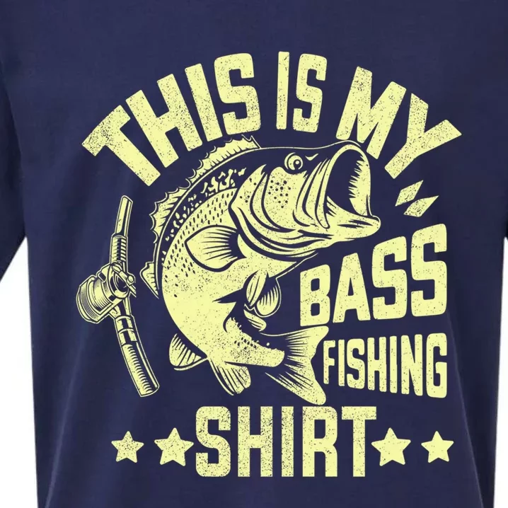 This Is My Bass Fishing Gift Bass Fishing Cool Gift Sueded Cloud Jersey T-Shirt