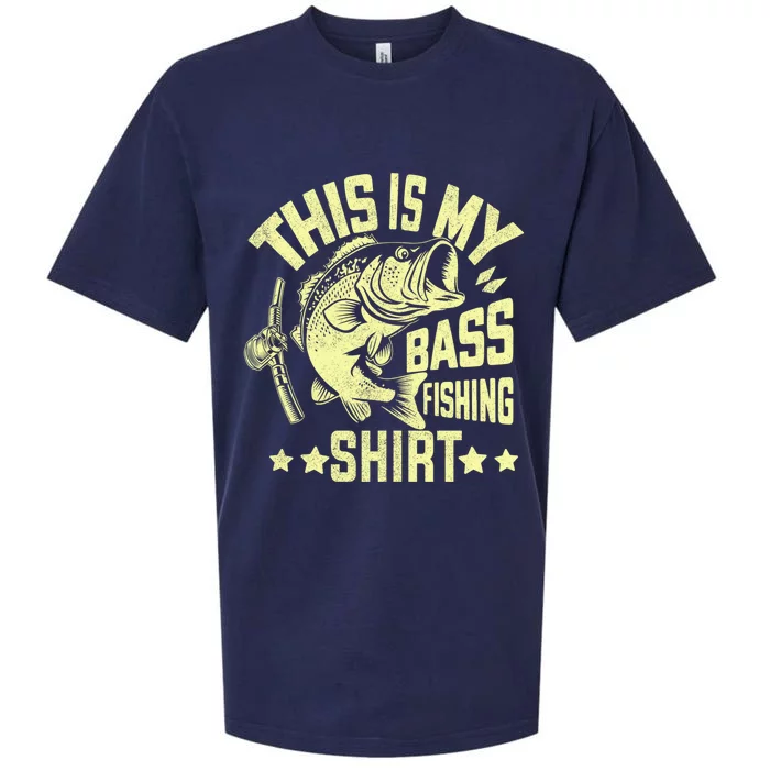 This Is My Bass Fishing Gift Bass Fishing Cool Gift Sueded Cloud Jersey T-Shirt