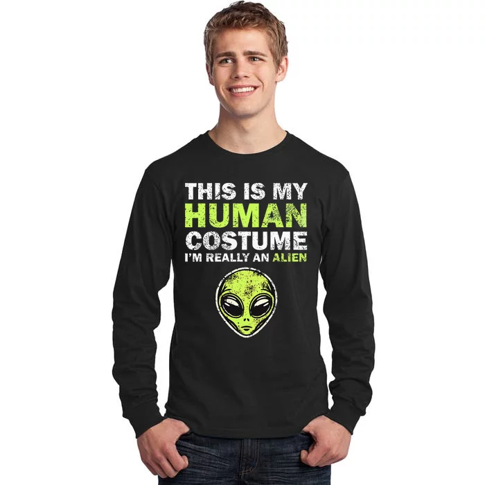 This Is My Human Costume Lazy Halloween Alien Tall Long Sleeve T-Shirt