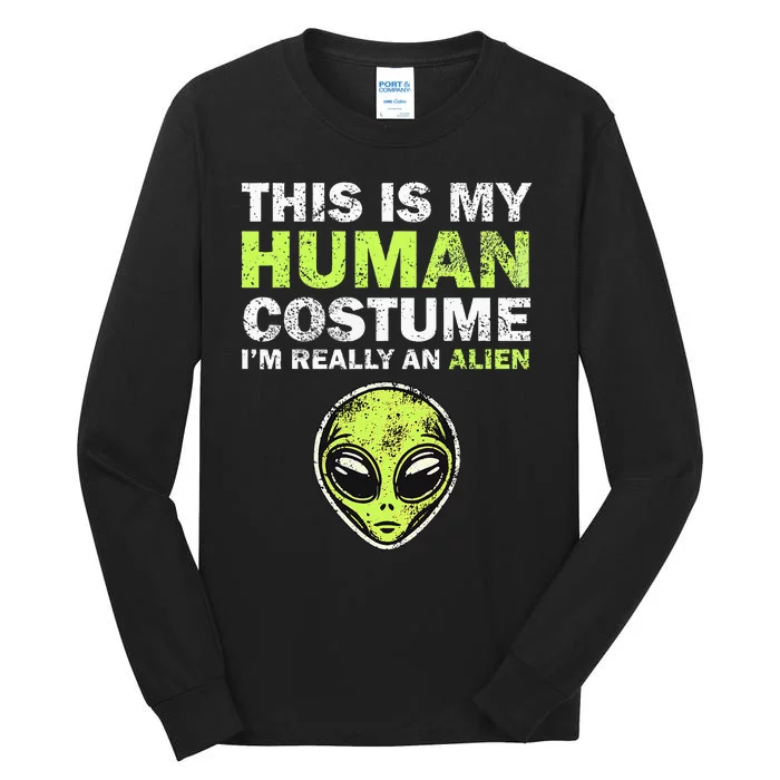 This Is My Human Costume Lazy Halloween Alien Tall Long Sleeve T-Shirt