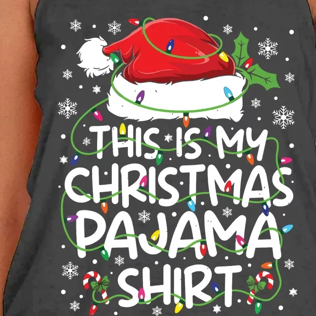 This Is My Christmas Pajamas Women's Knotted Racerback Tank