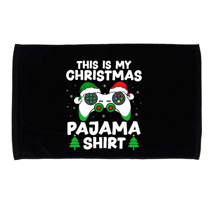 This Is My Christmas Pajama Video Game Gamer Christmas Gift Microfiber Hand Towel