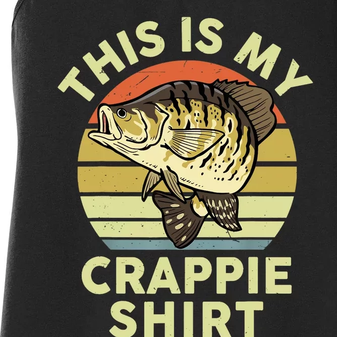 This is My Crappie Bass Fish Funny Dad Women's Racerback Tank