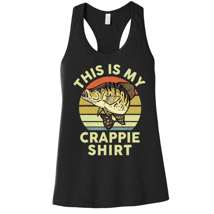 This is My Crappie Bass Fish Funny Dad Women's Racerback Tank