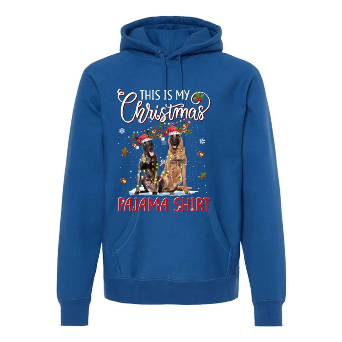 This Is My Christmas Pajama Funny Gift Belgian Malinois Christmas Gift Premium Hoodie