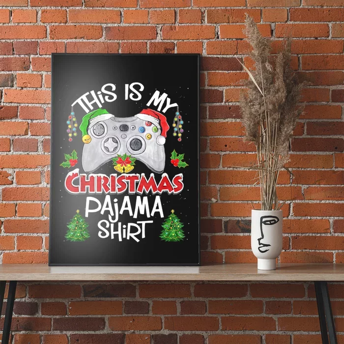 This Is My Christmas Pajama Santa Hat Gamer Video Game Games Poster