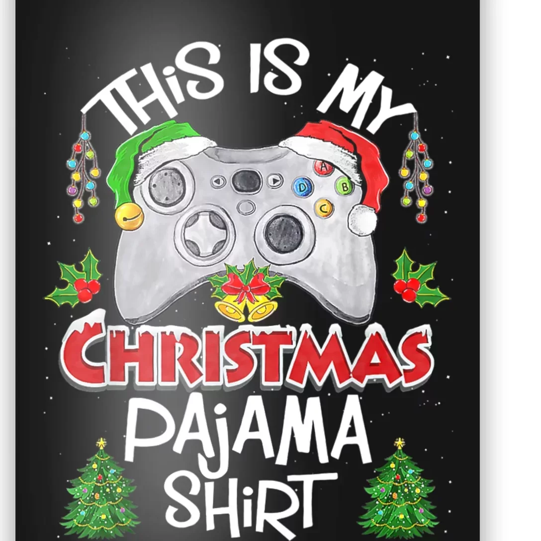 This Is My Christmas Pajama Santa Hat Gamer Video Game Games Poster