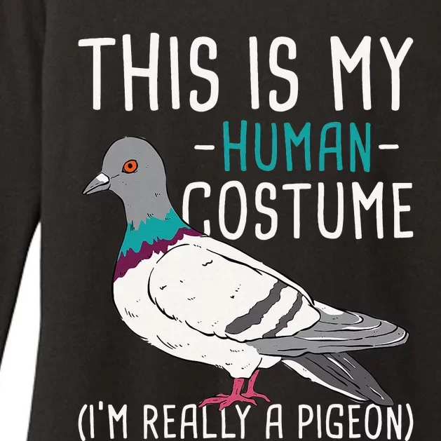 This Is My Human Costume Pigeon Racing Lover Bird Breeder Womens CVC Long Sleeve Shirt