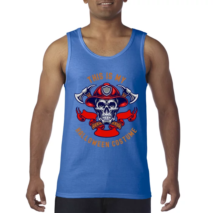 This Is My Halloween Costume Scary Skeleton Fire Gift Tank Top