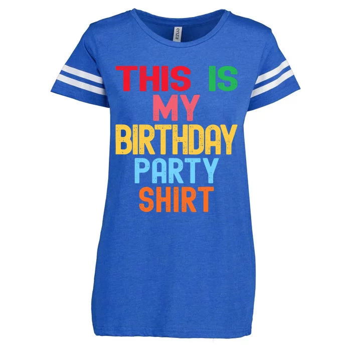 This Is My Birthday Party Enza Ladies Jersey Football T-Shirt