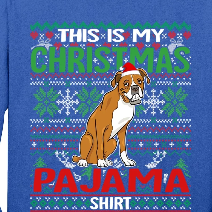 This Is My Christmas Boxer Dog Pajama Merry Xmas Cool Gift Long Sleeve Shirt