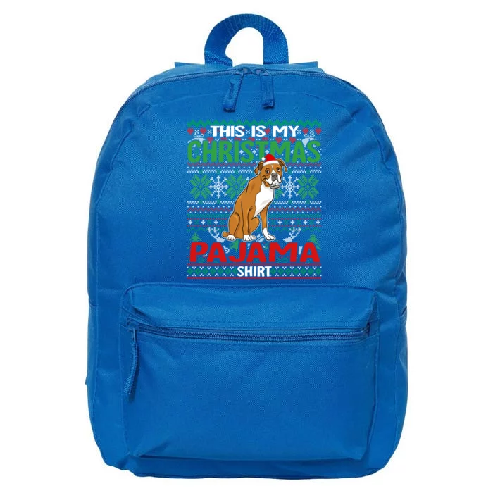 This Is My Christmas Boxer Dog Pajama Merry Xmas Cool Gift 16 in Basic Backpack