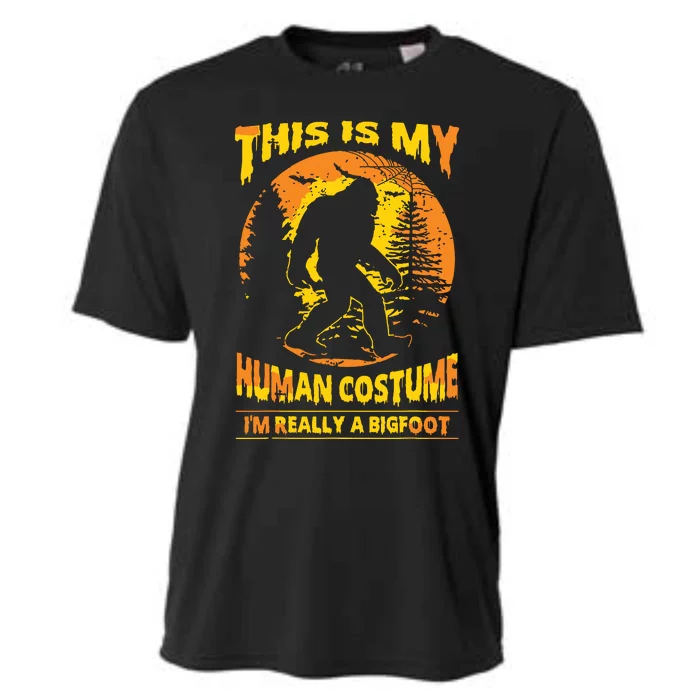 This Is My Human Costume I'm Really A Bigfoot Cooling Performance Crew T-Shirt